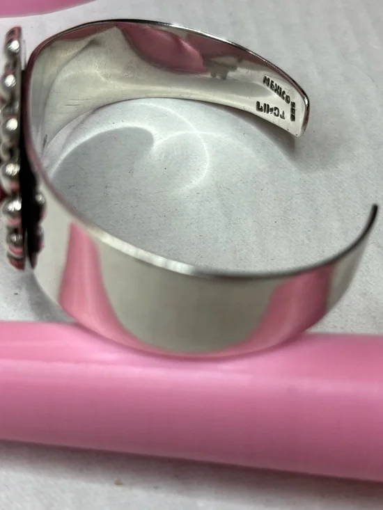 VTG - Mexican 925 ONYX Cuff Bracelet - Picture 2 of 6